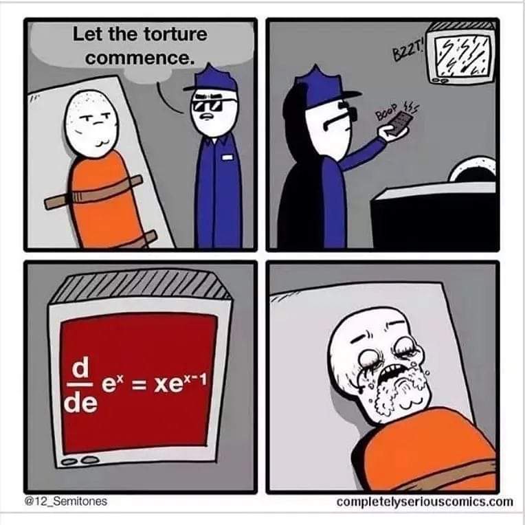 Let the torture commence. 82210 e* = xe**1 de @12_Semitones completelyseriouscomics.com