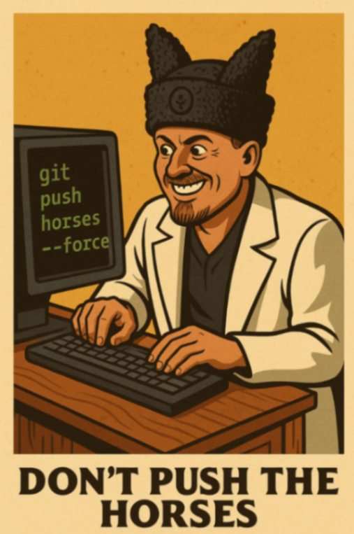 git horses --force DON'T PUSH THE HORSES
