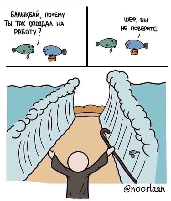 БАЛЫКБАЙ, ПОЧЕМУ ТЫ ТАК ОПОЗДАЛ НА РАБОТУ? ШЕФ, ВЫ НЕ ПОВЕРИТЕ @noorlaan