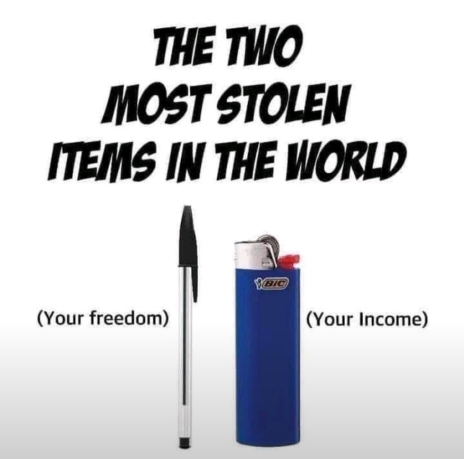 THE TWO MOST STOLEN ITEMS IN THE WORLD DaIC (Your freedom) (Your Income)